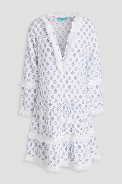 Claudia tiered printed cotton coverup