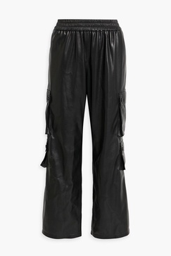 Faux leather cargo pants