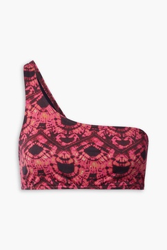 Reina one-shoulder printed bikini top