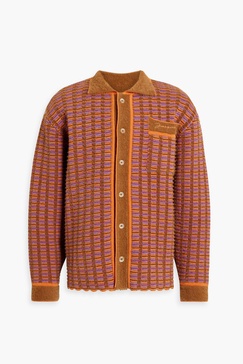 Macio jacquard-knit cotton-blend cardigan