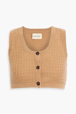 Naga cropped cable-knit wool and cashmere vest