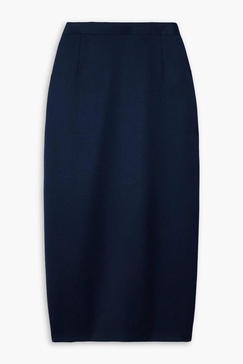 Wool-crepe midi skirt