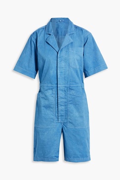 Cotton-blend poplin playsuit