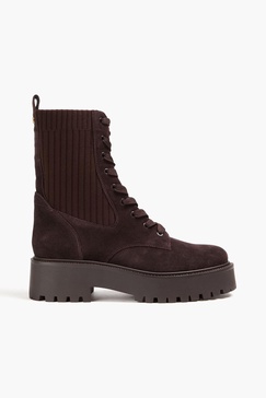 Suede combat boots