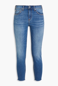 Cate cropped distressed mid-rise skinny jeans