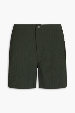 Calder 6E mid-length striped seersucker swim shorts