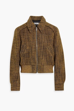 Wool-Blend Closed-Tweed Jacket