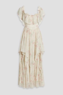 Noni ruffled floral-print chiffon maxi dress