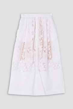 Reagan embroidered cotton midi skirt