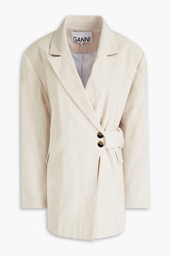 Belted crepe blazer