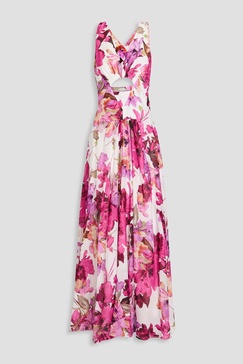 Noemi floral-print cotton and silk-blend mousseline maxi dress