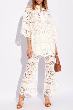 Zimmermann Trousers in openwork linen