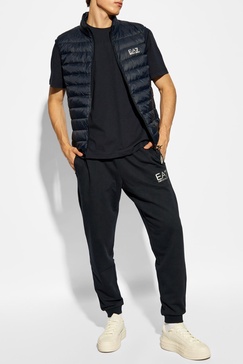 Ea7 Emporio Armani Logo Printed Quilted Padded Gilet