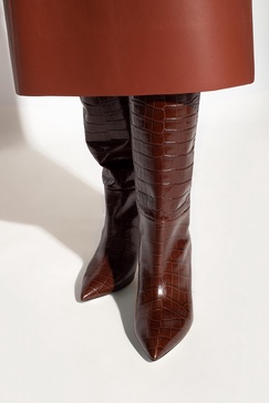 Paris Texas Leather heeled knee-high boots