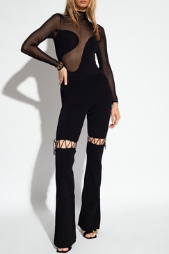 Nensi Dojaka Ribbed trousers with lacing