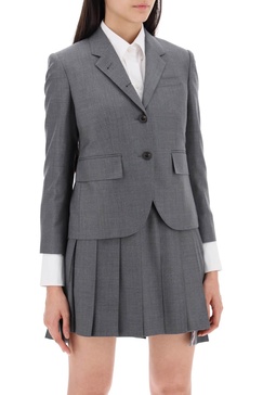 Thom Browne Single-Breasted Cropped Jacket In 120'S Wool Women