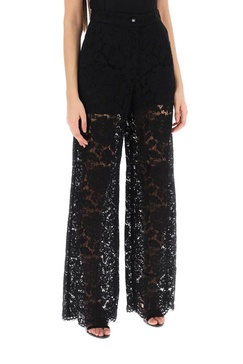 High-rise wide-leg lace pants