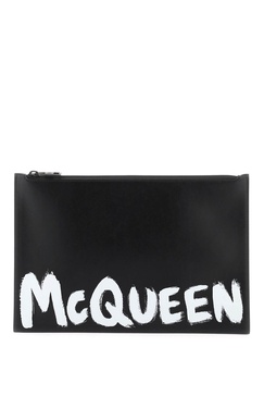 Alexander McQueen Grafitti Logo Printed Clutch Bag