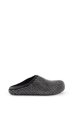 Marni Leather Fussbett Clogs With Rhinestones Women