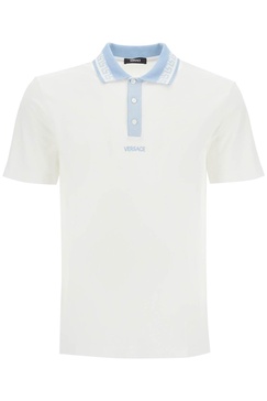 Versace Polo Shirt With Greek Motif Men