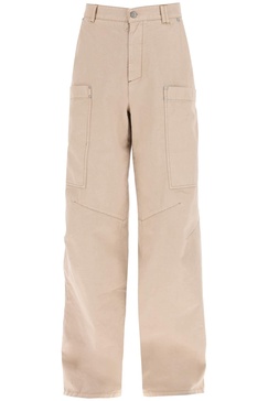 wide-leg cotton cargo trousers