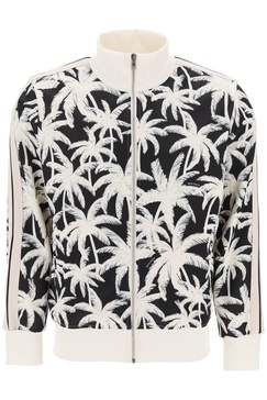 Palm Angels Zip Up Sweatshirt With Palms Print