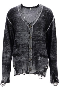 R13 Distressed Detail Cardigan With