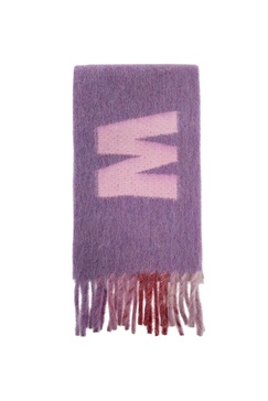 Marni Wool And Mohair Scarf With Maxi Logo