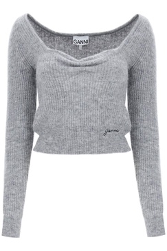 Ganni Sweater With Sweetheart Neckline