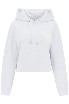 Cropped Hoodie With Logo Patch