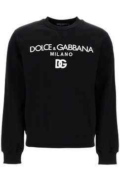 Dolce & Gabbana "Round Neck Sweatshirt With Dg Embroidery And Lettering