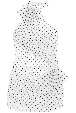 Alessandra Rich One Shoulder Mini Dress In Polka