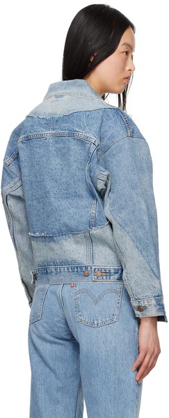 Blue 90s Repaired Denim Jacket