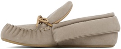 Taupe Suede Moc Loafers