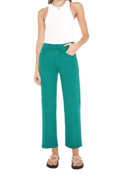 rambler zip ankle pant in teal green