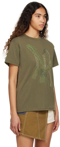 Khaki "AB" Embroidered T-Shirt