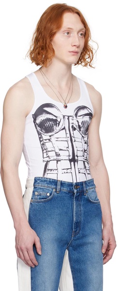 White Trompe-L'oeil Tank Top