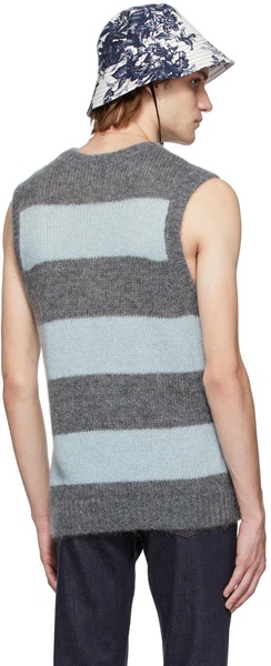 Grey & Blue Mohair Ethan Vest