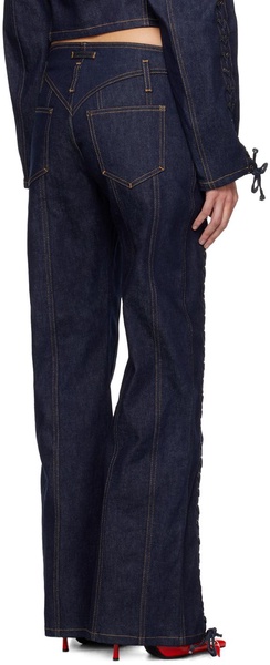 Indigo 'The Lace-Up' Jeans