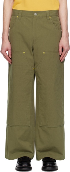 Wide cotton carpenter pants