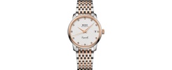 Women's Swiss Automatic Baroncelli III Heritage Diamond (1/10 ct. t.w.) Two Tone Stainless Steel Bracelet Watch 33mm