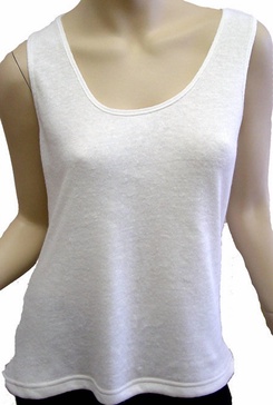 linen bra-friendly tank in off white