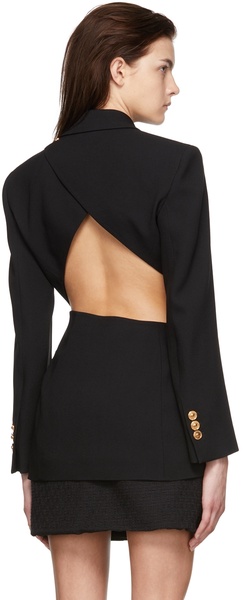 Black Safety Pin Cutout Blazer