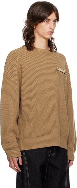 Tan MS Crewneck Sweater