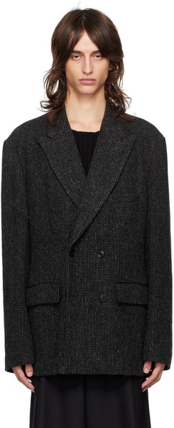 Black Peaked Lapel Blazer