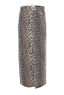 Midi Denim Animalier Skirt