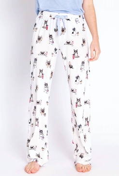 playful prints pant in white