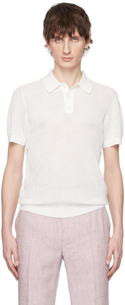 White Three-Button Polo