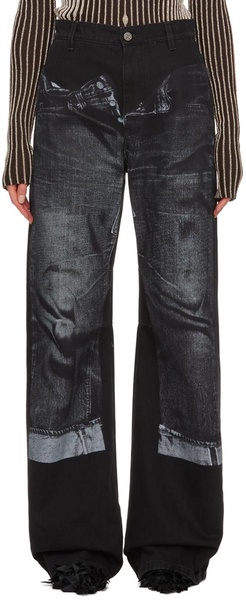 Black Trompe L'oeil Jeans