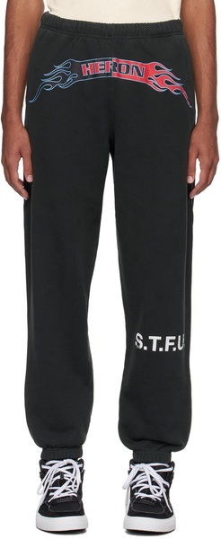 Black Flaming Sweatpants